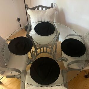 Four Elegant Black Woven Placemats Set